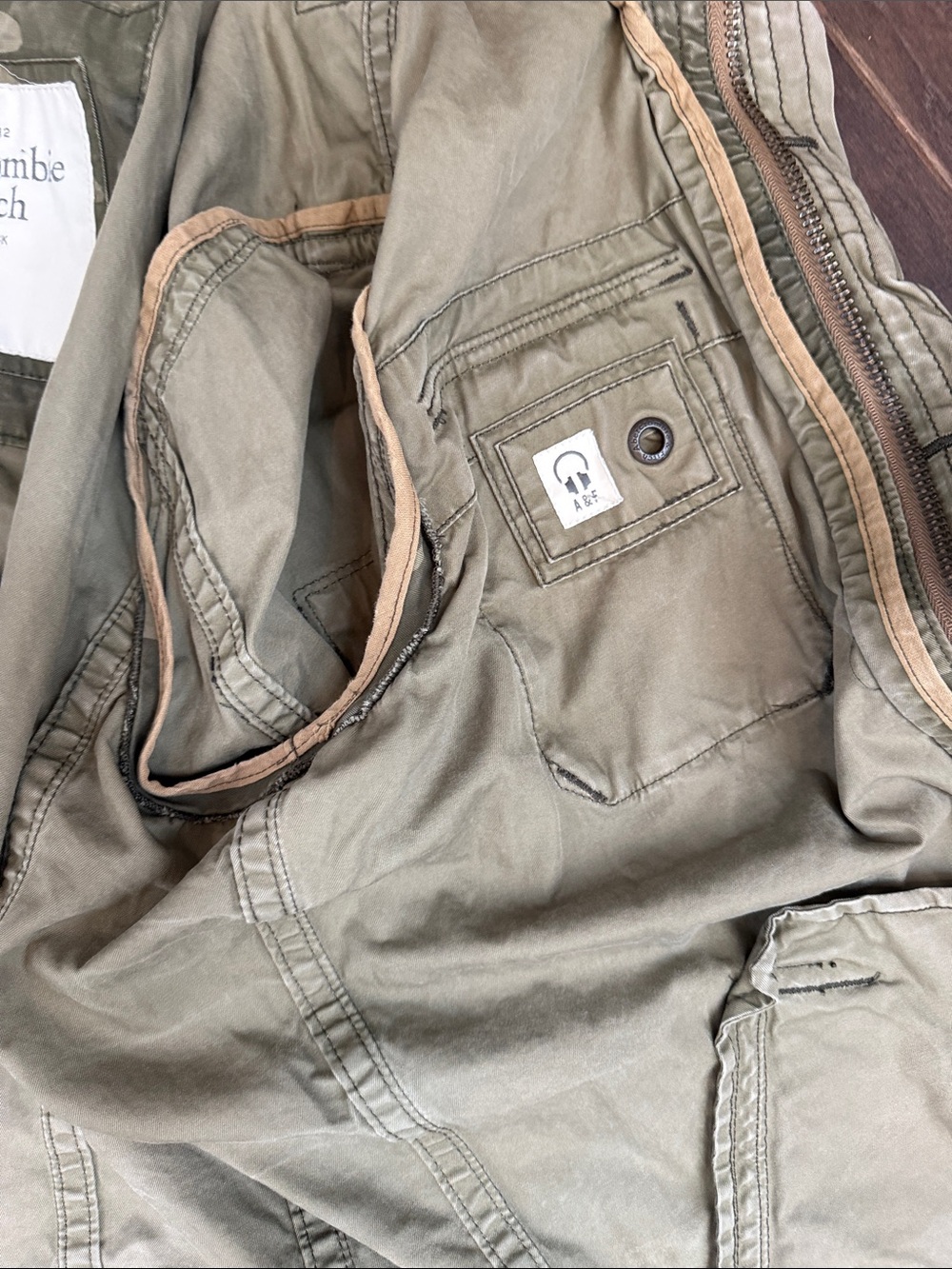 Vintage 2000’sAbercrombie & Fitch Camo Military Field Jacket Men's XL Distressed - Picture 10 of 14